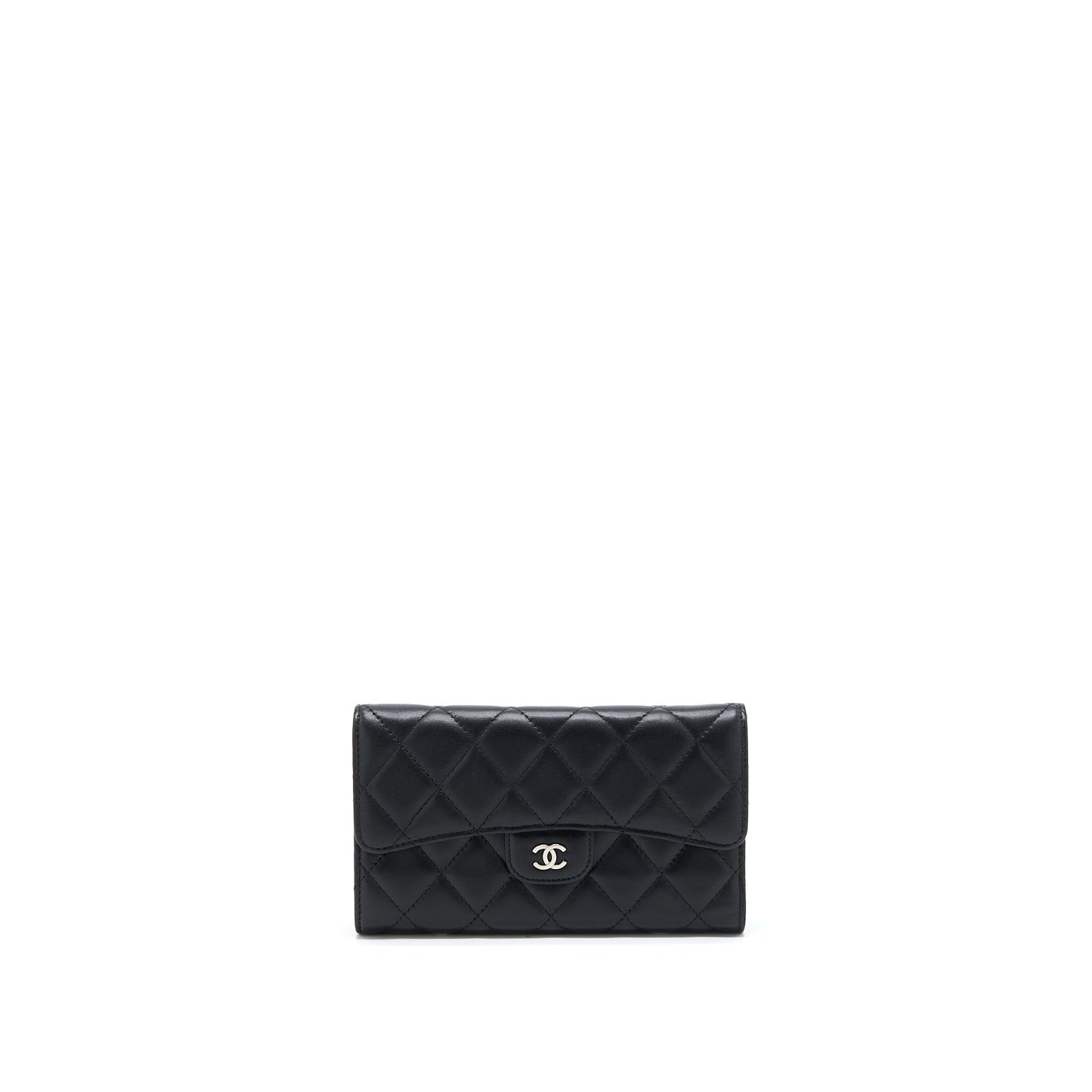 Chanel Long Flap Wallet Lambskin Black