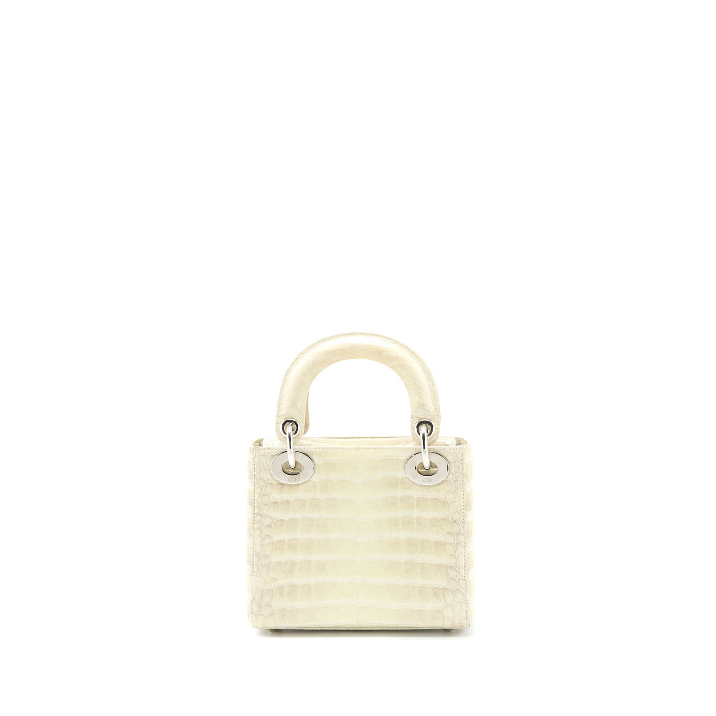 Dior Mini Lady Dior Himalayan Crocodile White