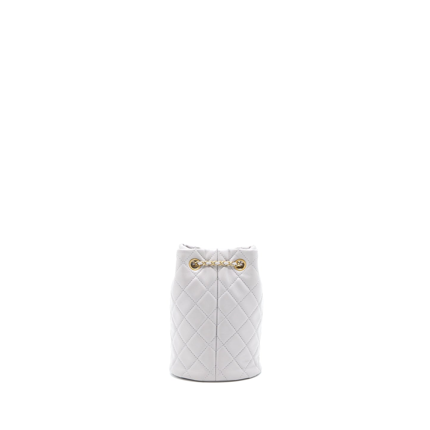 Chanel 22B Pearl Crush Bucket Bag Lambskin Grey  (Microchip)