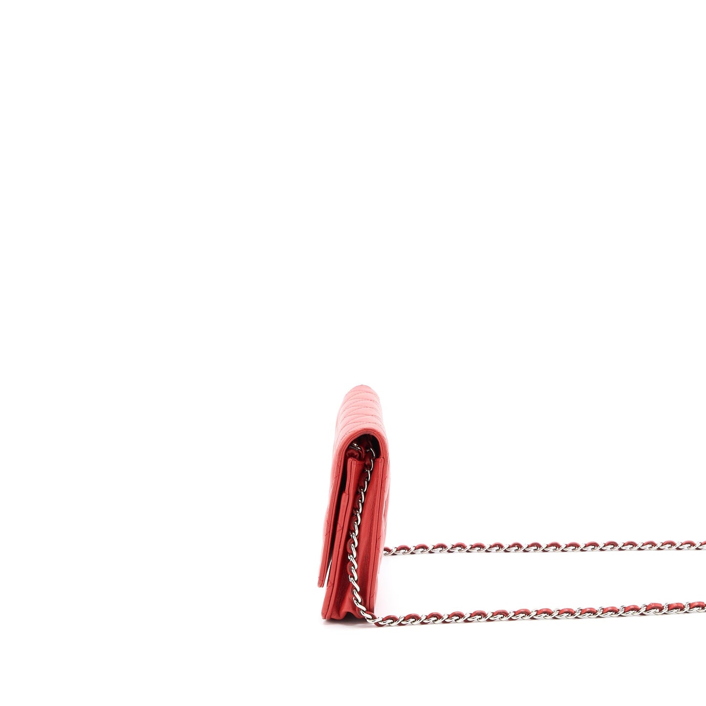 Chanel Classic Wallet On Chain Lambskin Orange Red