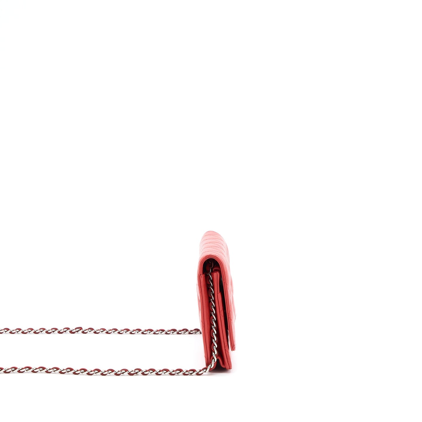 Chanel Classic Wallet On Chain Lambskin Orange Red