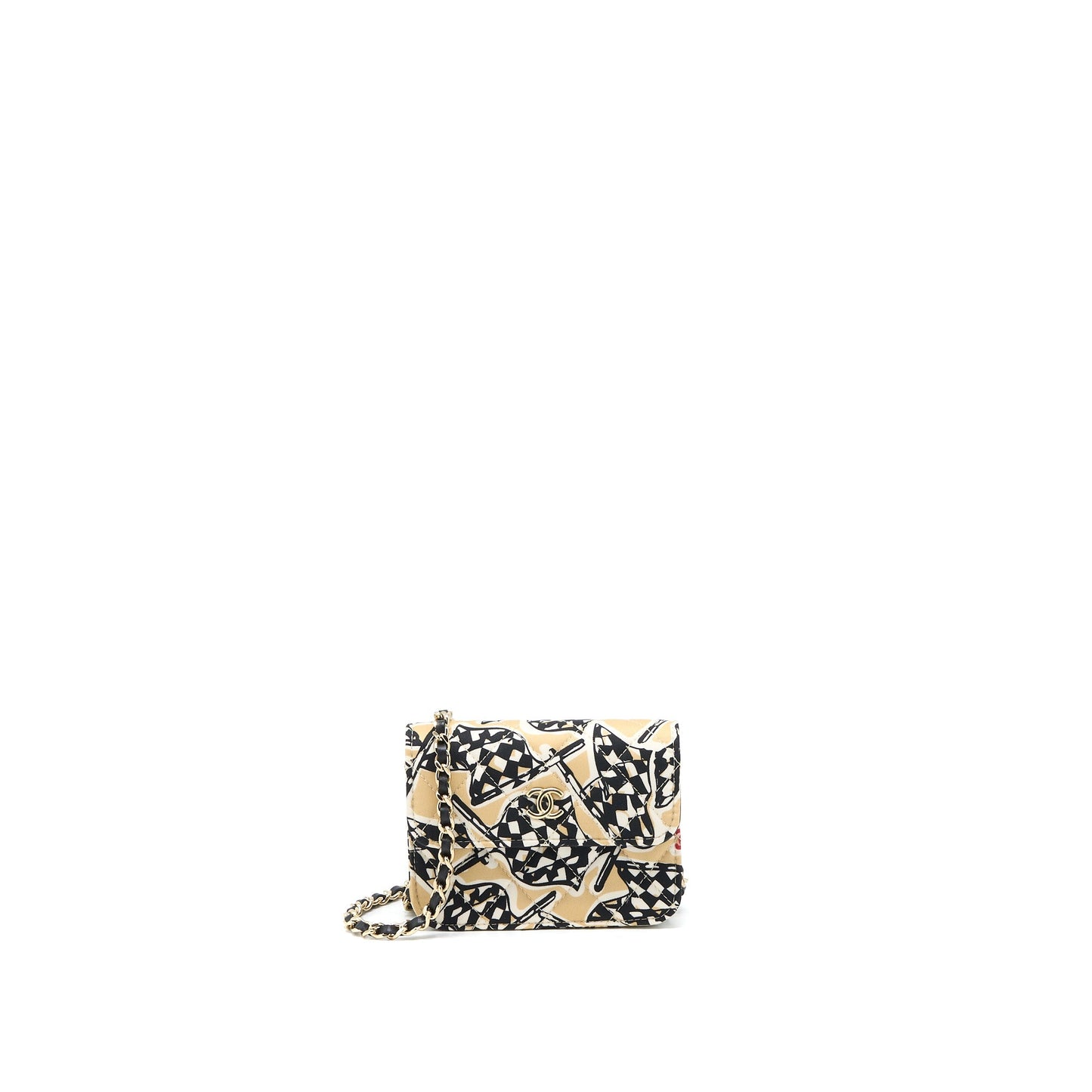 Chanel Mini Flap Bag Fabric Multicolour L (Microchip)