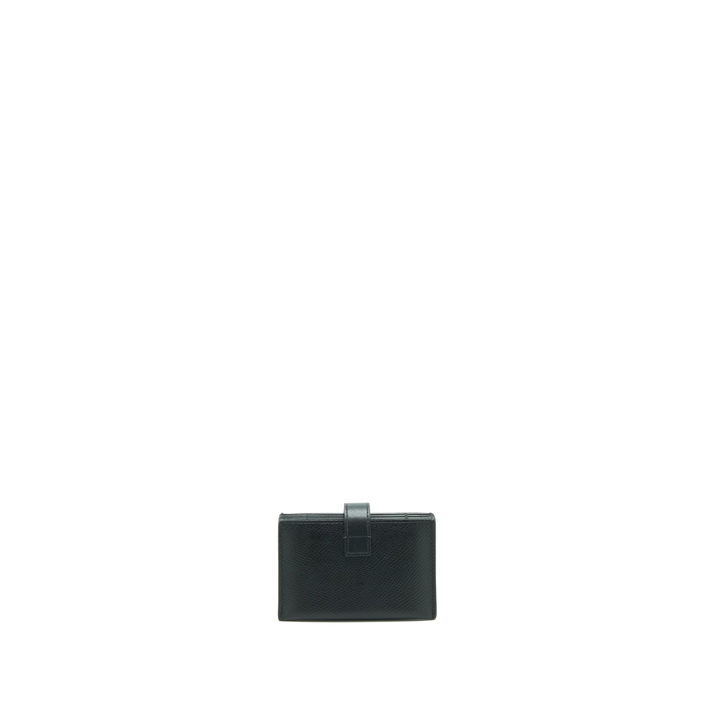 Celine Accordeon Card Holder Grained Calfskin Black