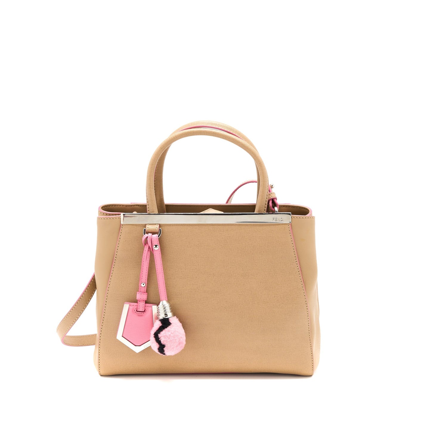 Fendi 2Jours Tote Purse Beige