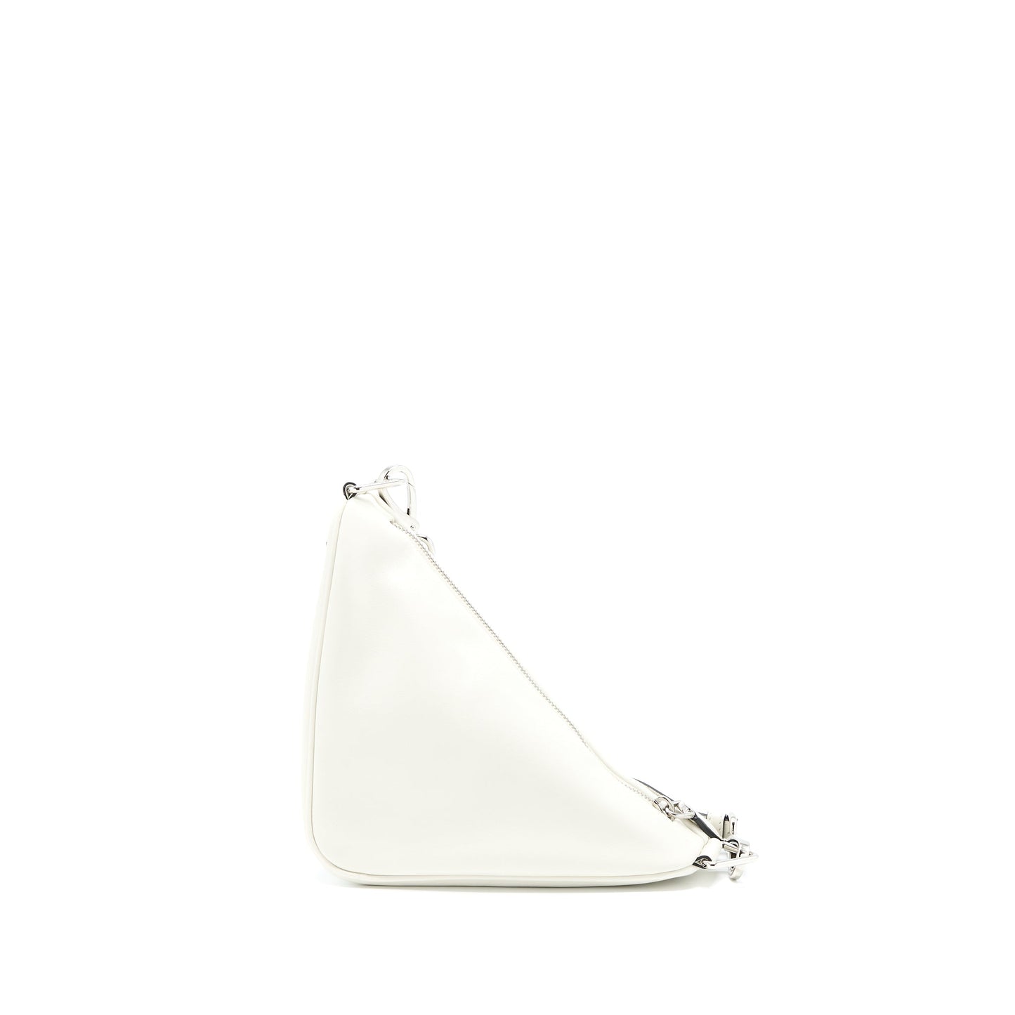 Prada Triangle Leather Mini Purse White
