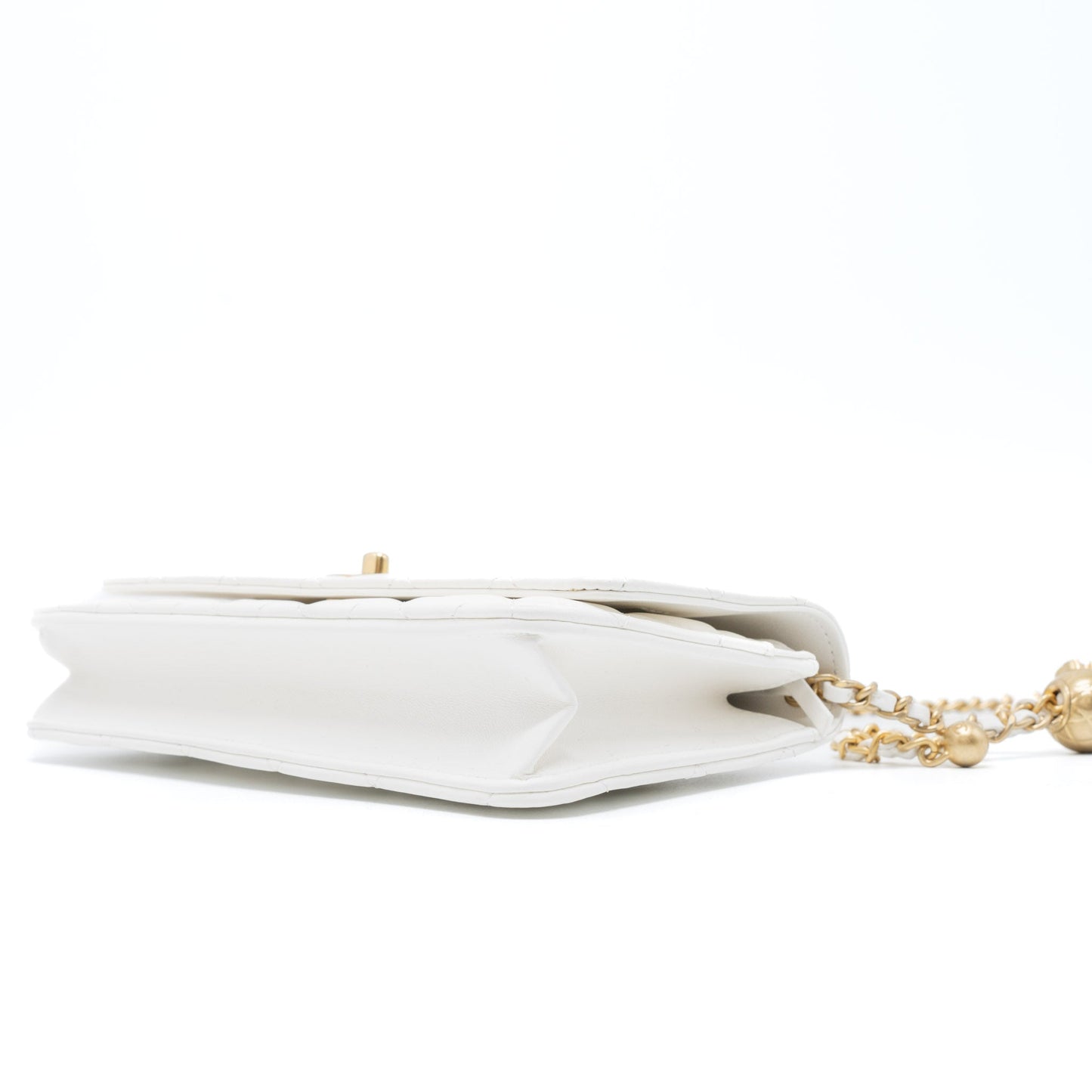 Chanel Pearl Crush Wallet on Chain Lambskin White  (Microchip)