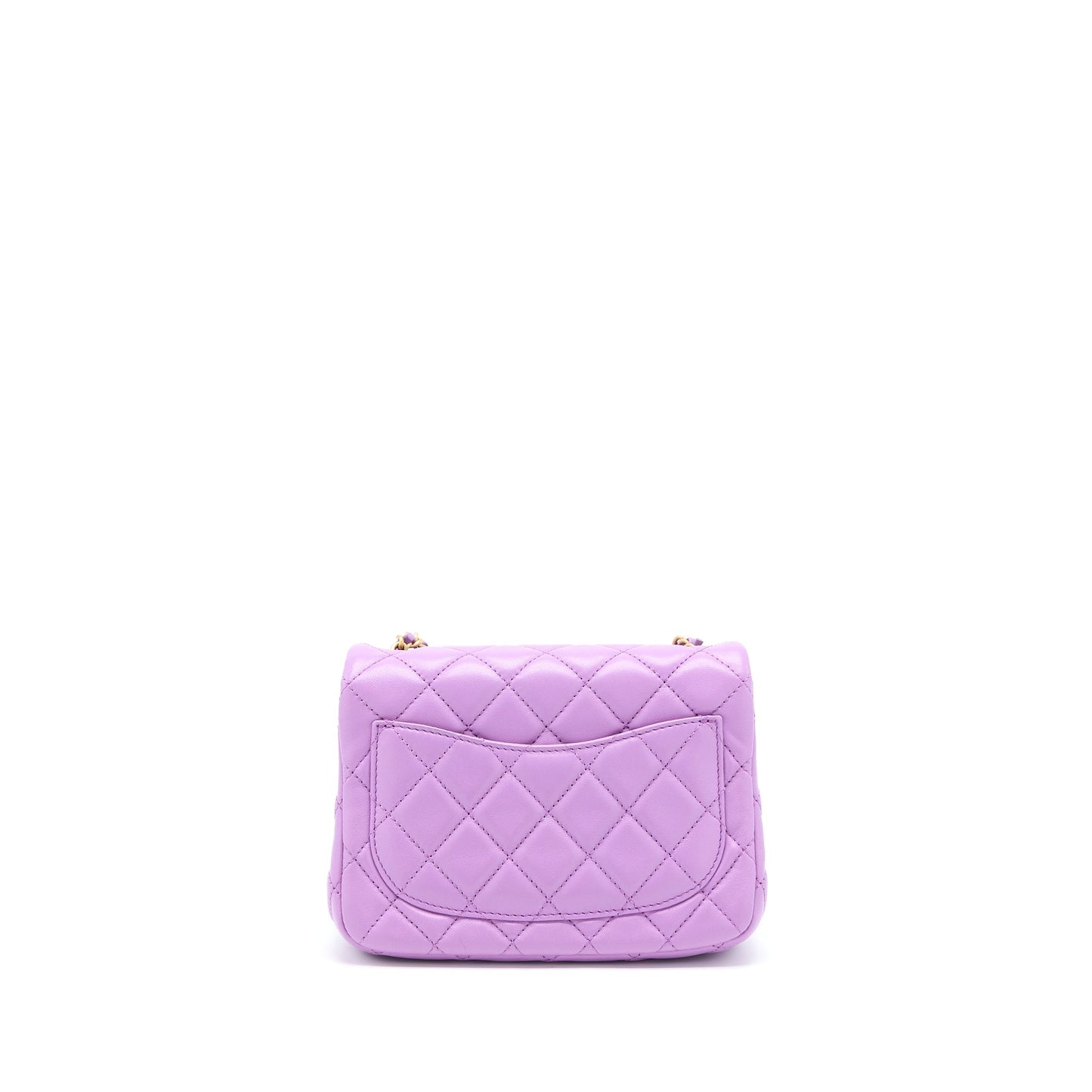 Chanel 22S Pearl Crush Mini Square Lambskin Purple