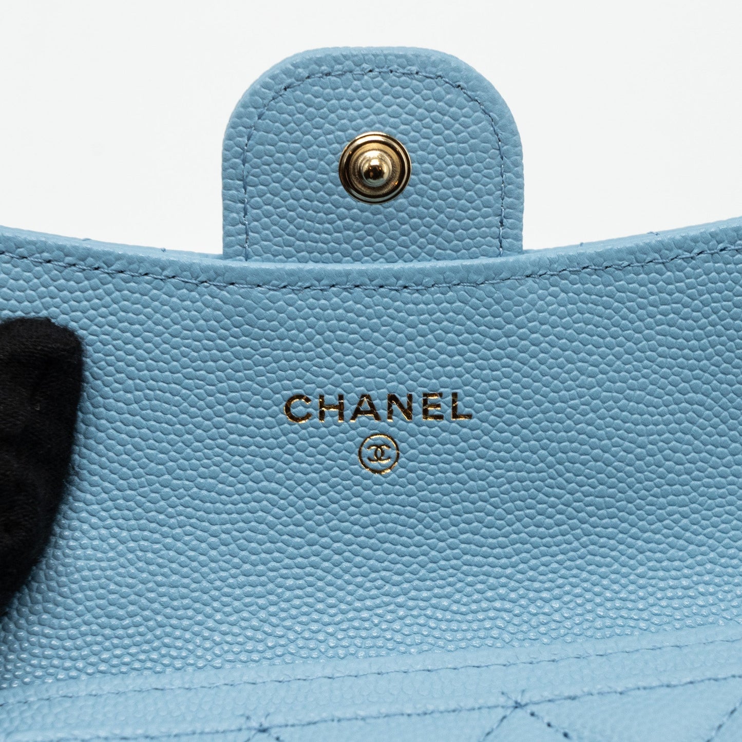 Chanel Classic Flap Card Holder Caviar Blue L