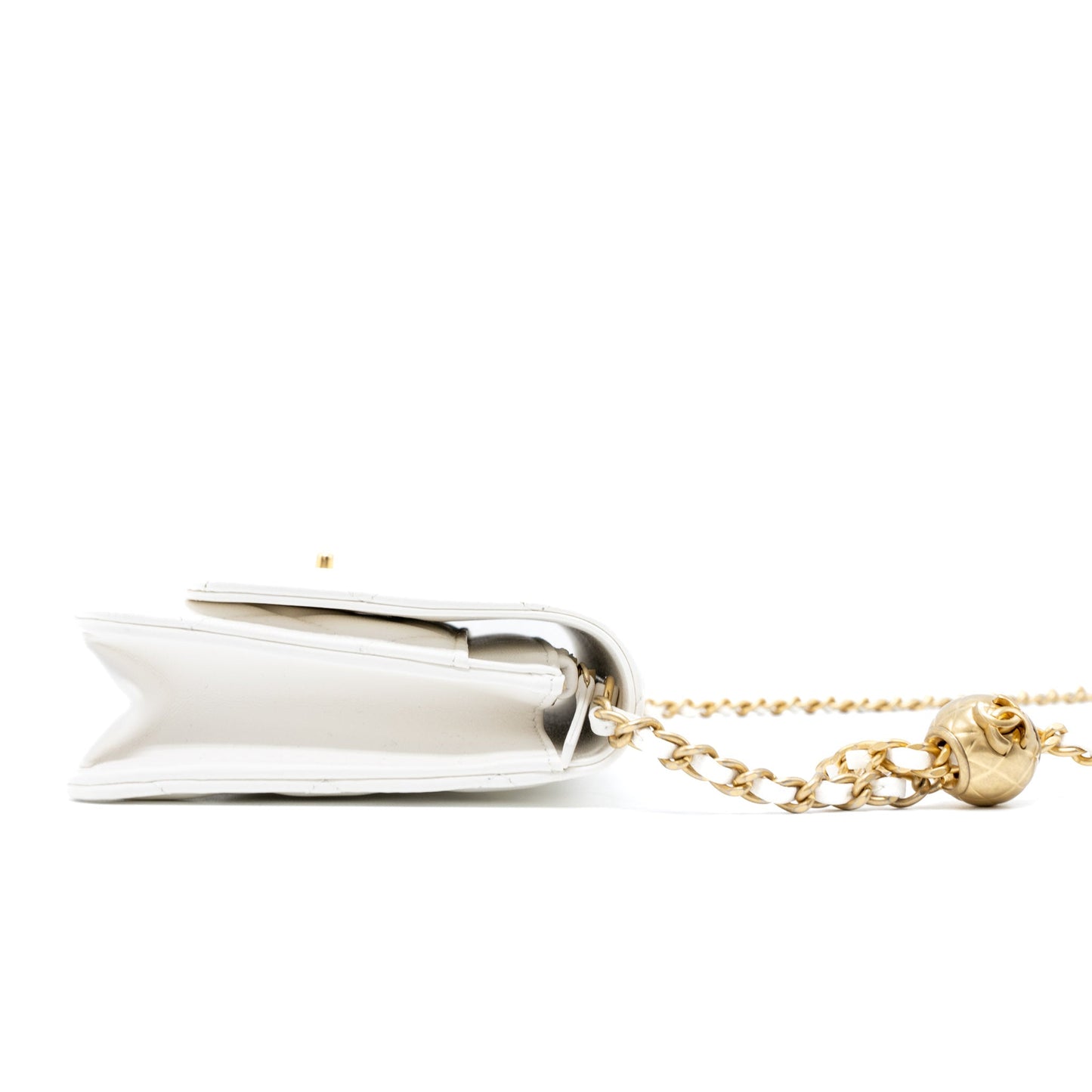 Chanel Pearl Crush Wallet on Chain Lambskin White  (Microchip)