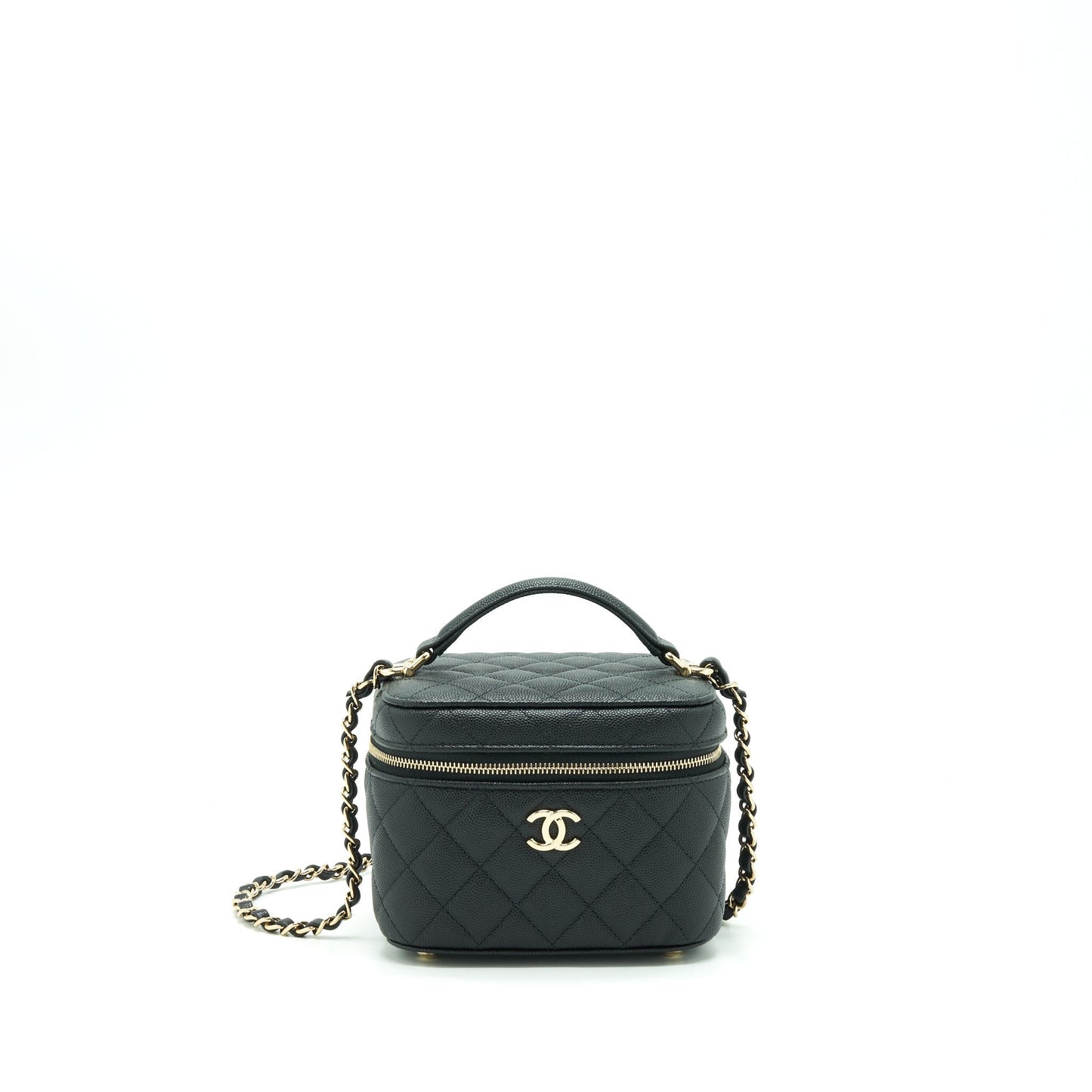 Chanel 22S Top Handle Vanity Caviar Black L (Microchip)