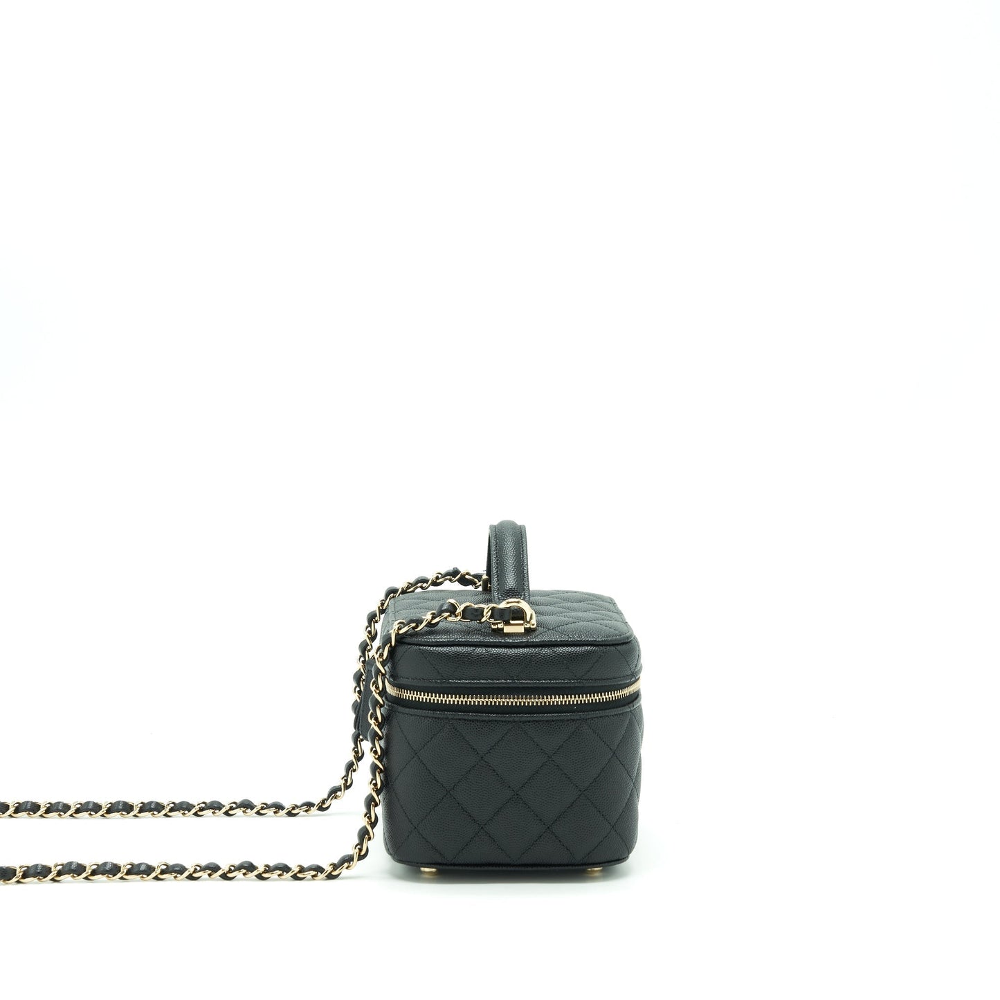 Chanel 22S Top Handle Vanity Caviar Black L (Microchip)