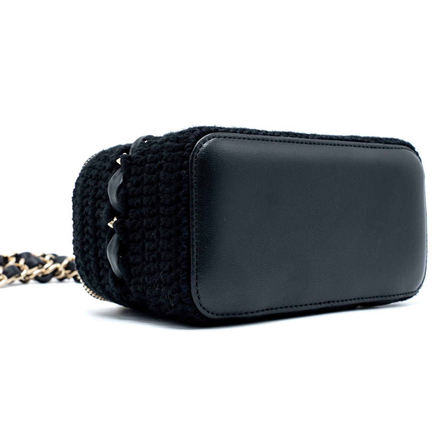 Chanel Long Vanity with Giant Chain Tweed/Lambskin Black L