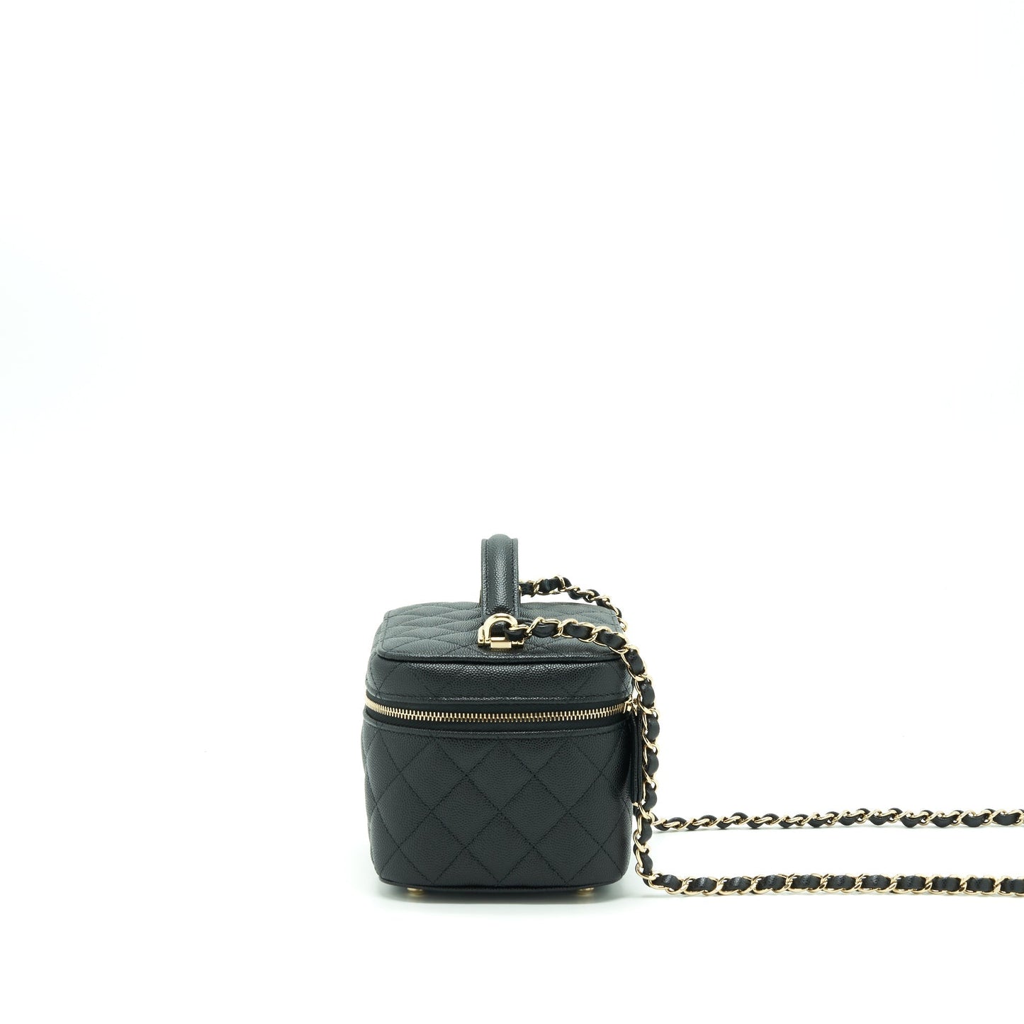 Chanel 22S Top Handle Vanity Caviar Black L (Microchip)