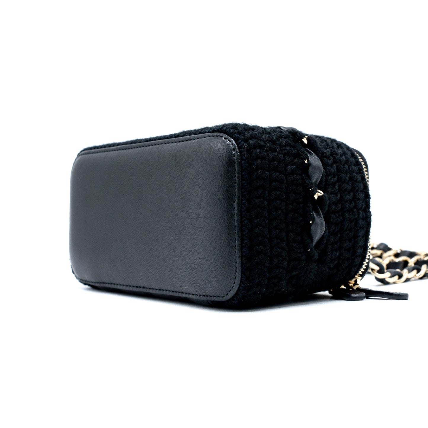Chanel Long Vanity with Giant Chain Tweed/Lambskin Black L