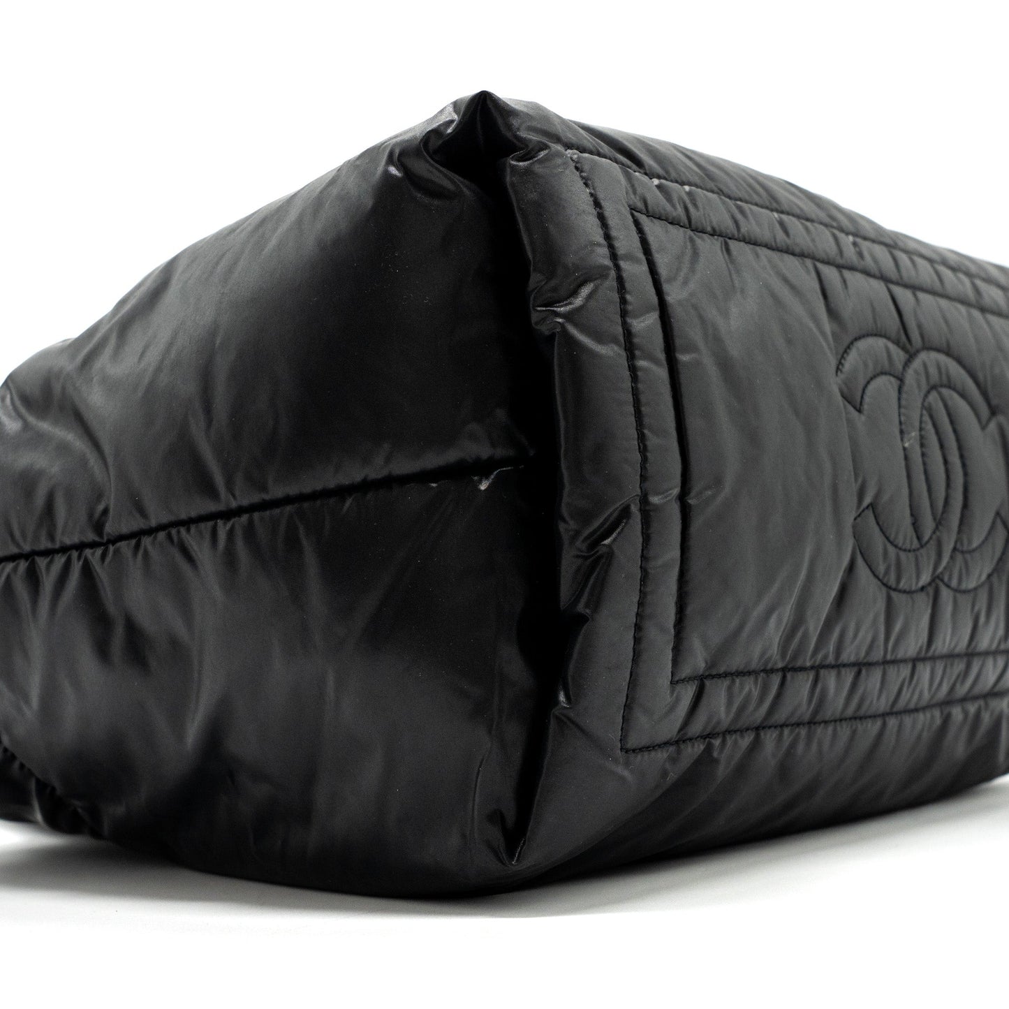 Chanel small puffy Down tote bag nylon black