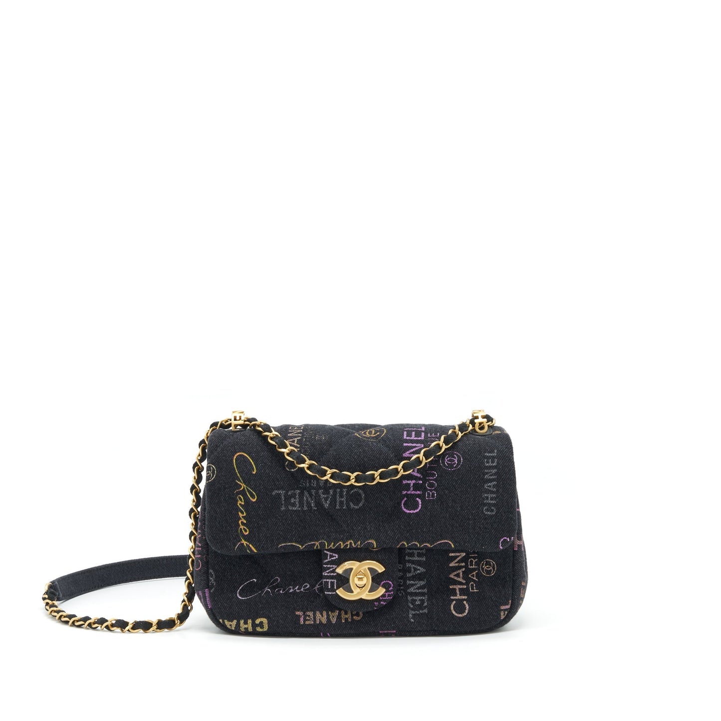 Chanel 22P Small Flap Bag 23cm Denim Black