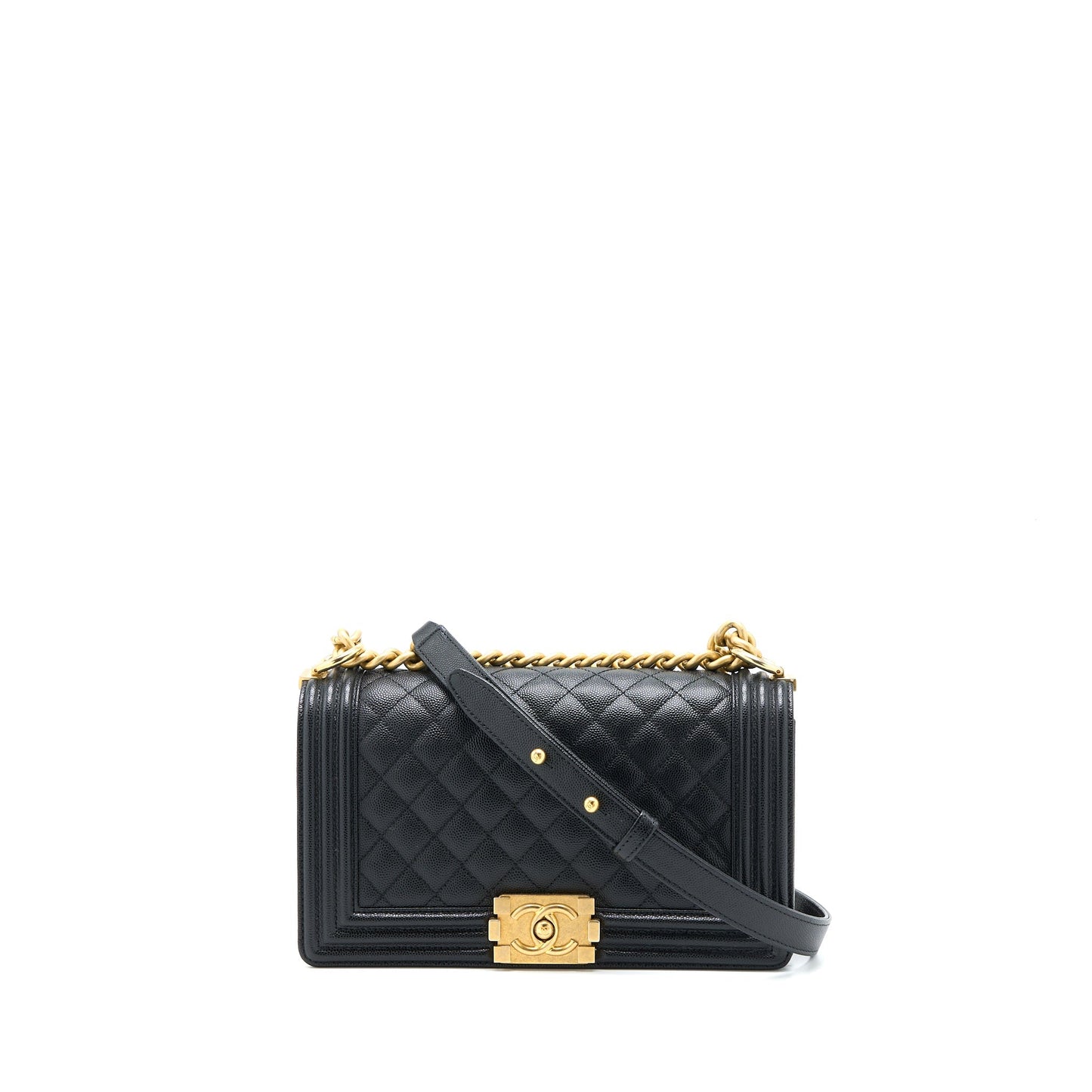 Chanel Medium Boy Bag Caviar Black Brushed