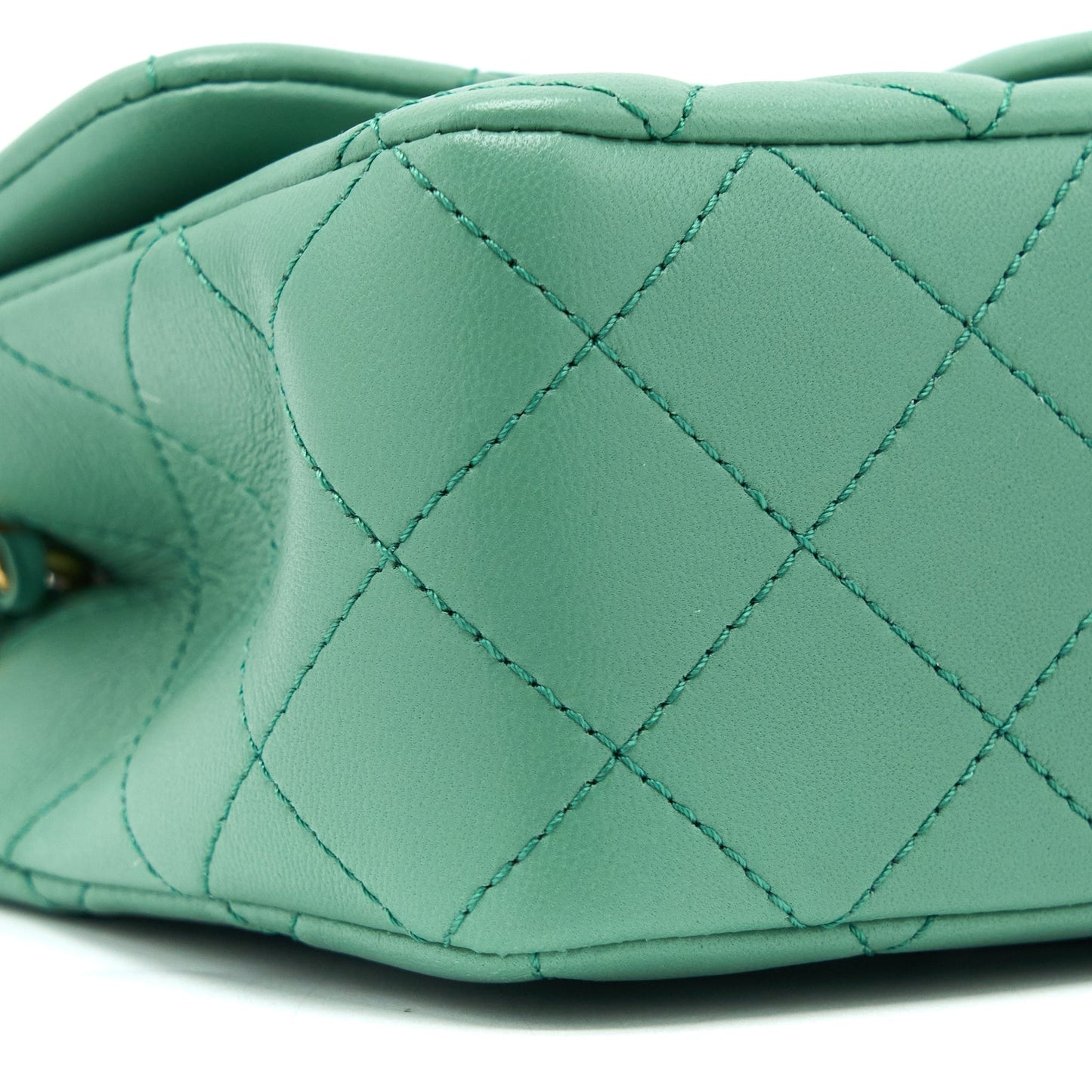 Chanel Pearl Crush Mini Rectangular Flap Bag Lambskin Green  (Microchip)