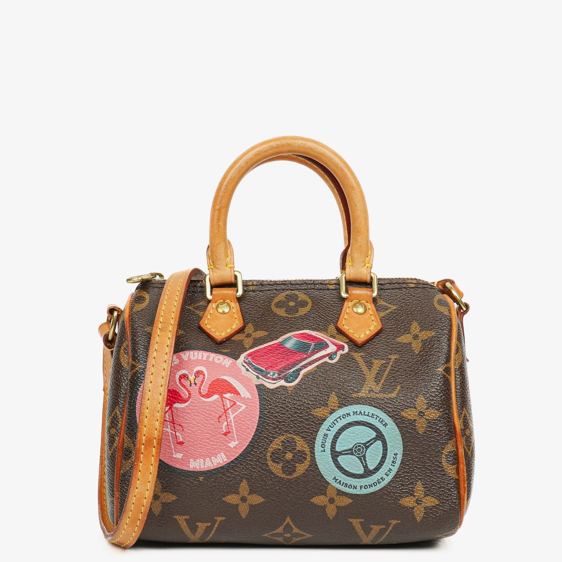 Louis Vuitton Nano  Bandouliere Limited Edition World Tour Monogram Canvas Bag