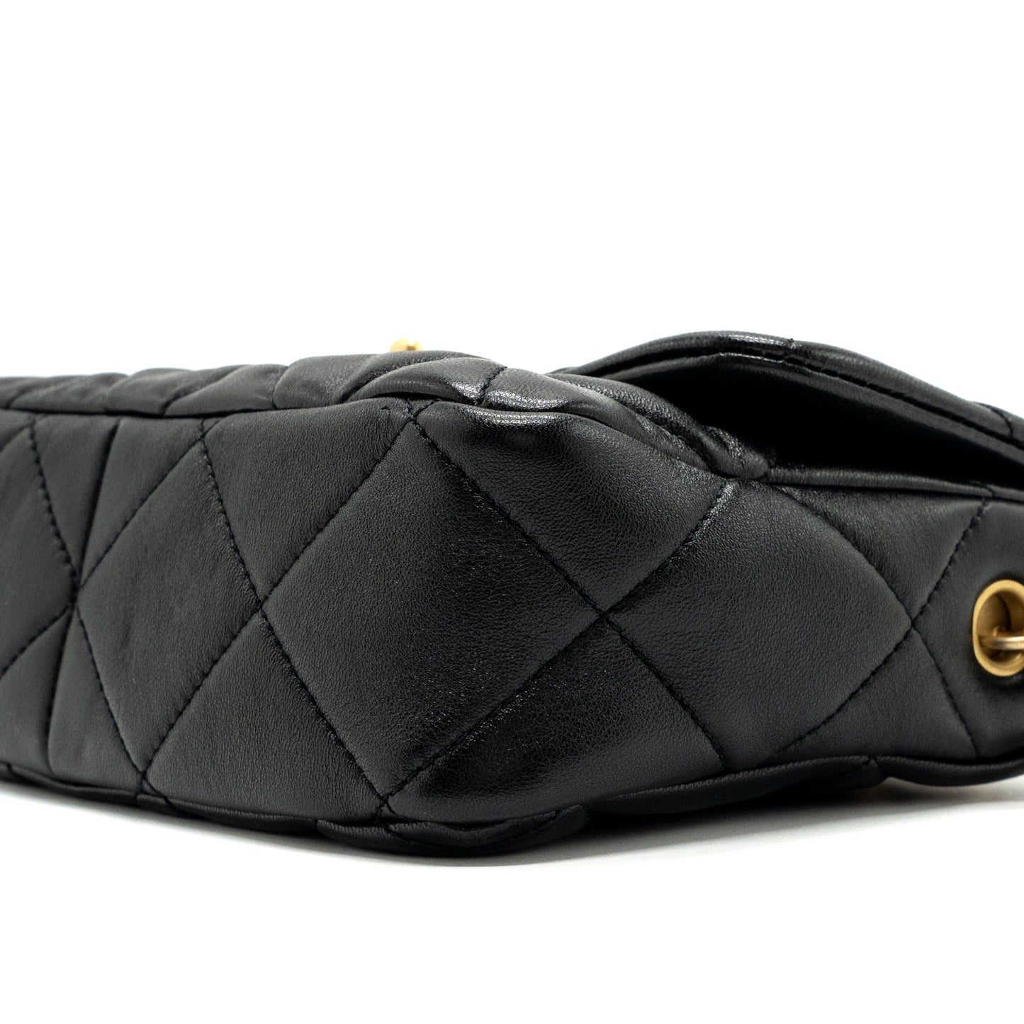 Chanel 23s Coco Love Flap Bag Lambskin Black Brushed (Microchip)