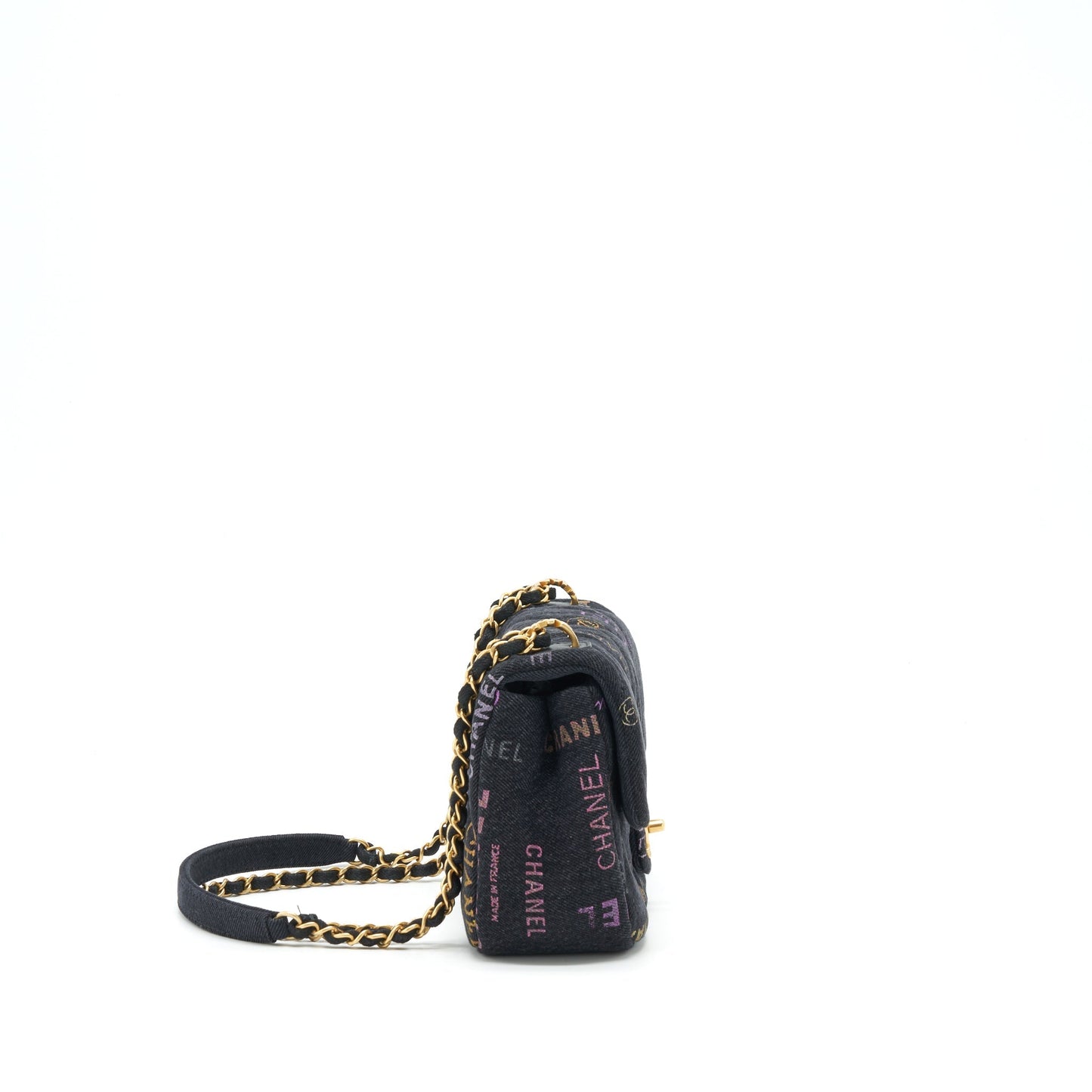 Chanel 22P Small Flap Bag 23cm Denim Black