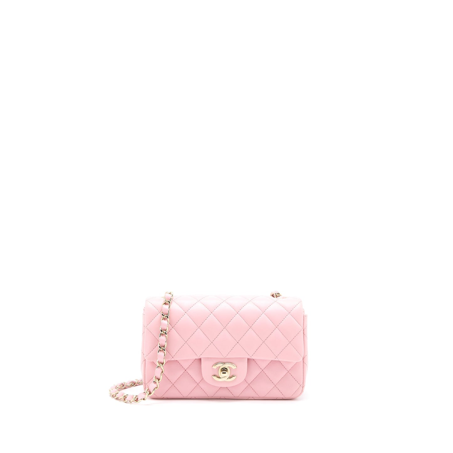 Chanel 21s Mini Rectangular Flap Bag Lambskin Pink L