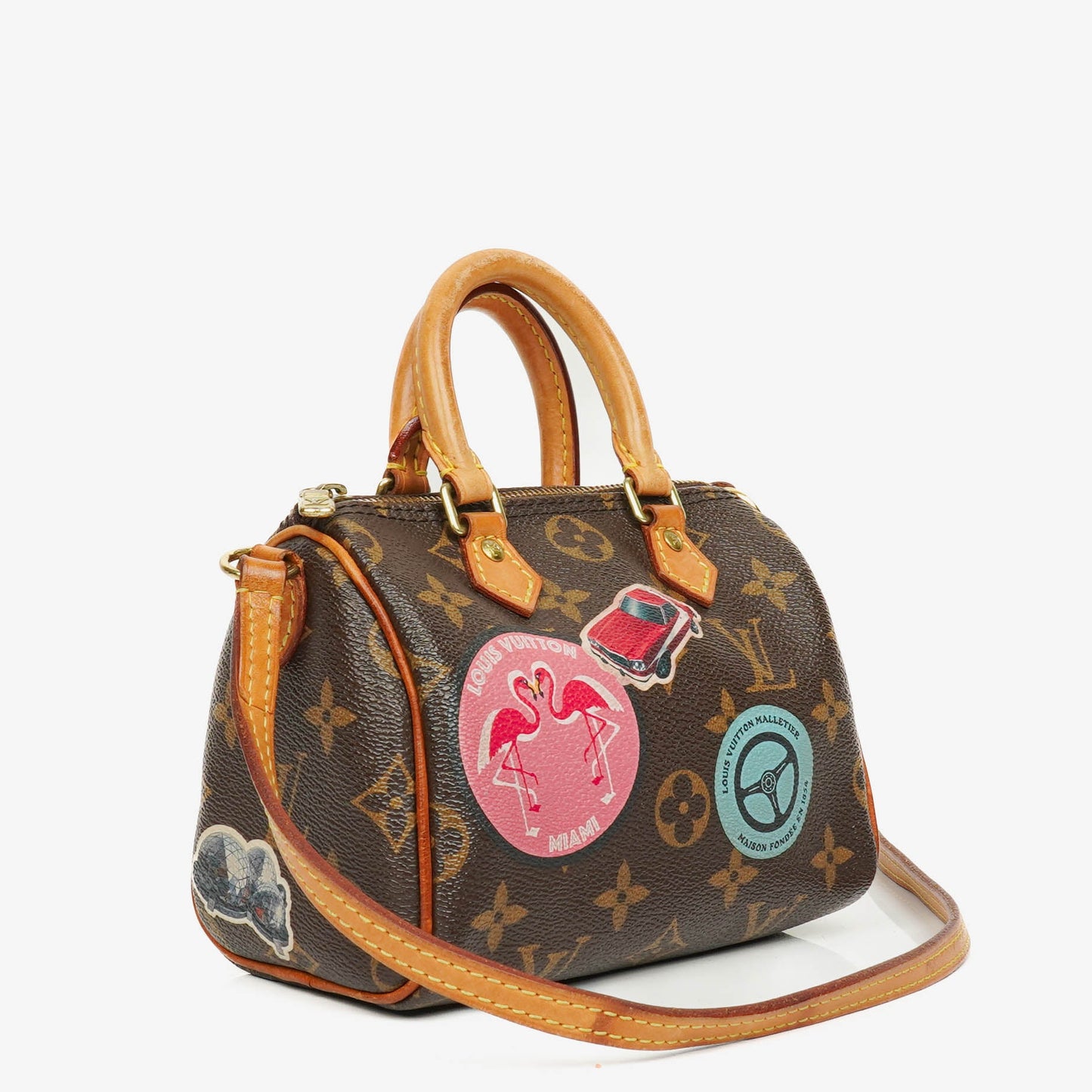 Louis Vuitton Nano  Bandouliere Limited Edition World Tour Monogram Canvas Bag