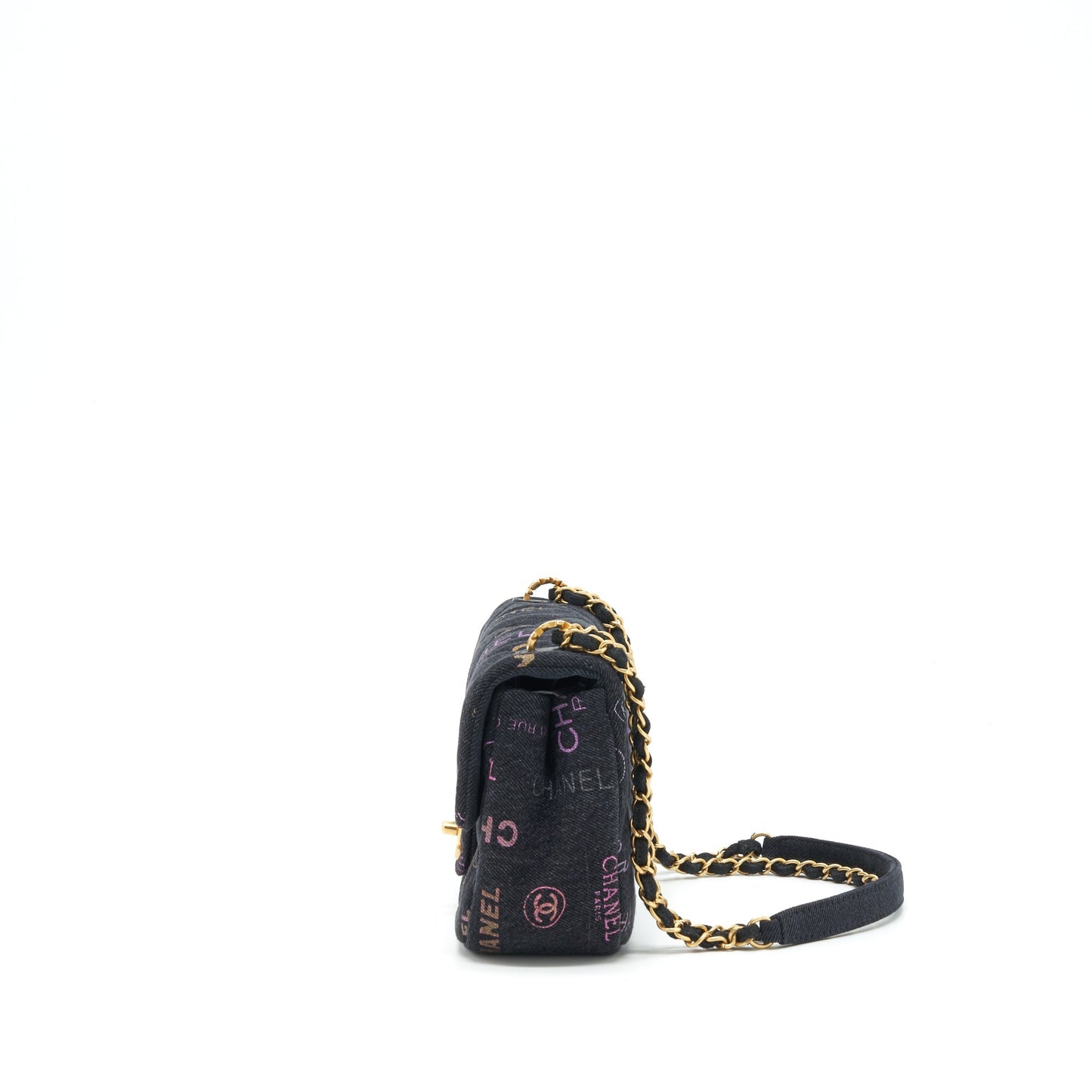 Chanel 22P Small Flap Bag 23cm Denim Black