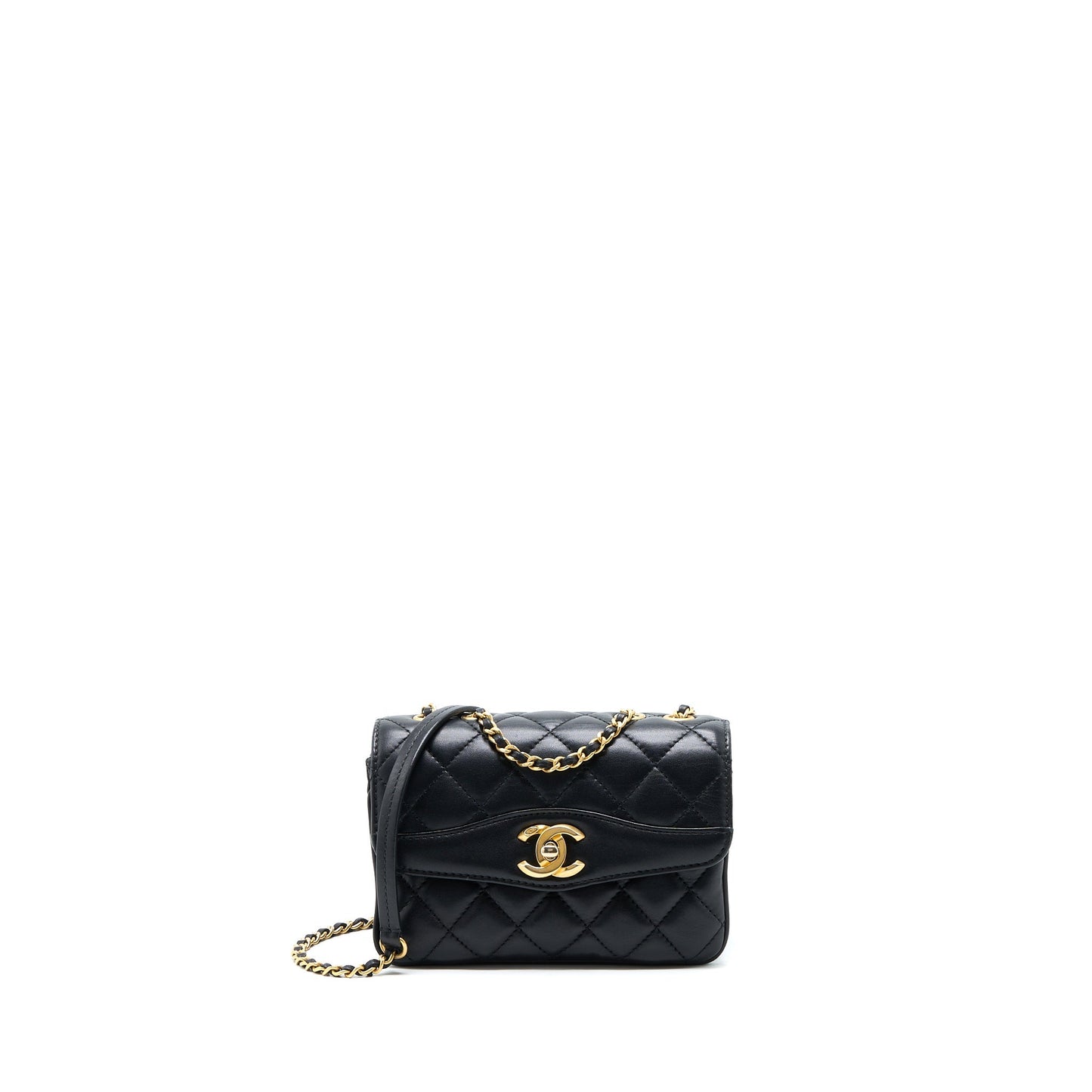 Chanel Seasonal Flap Bag Lambskin Black Brushed