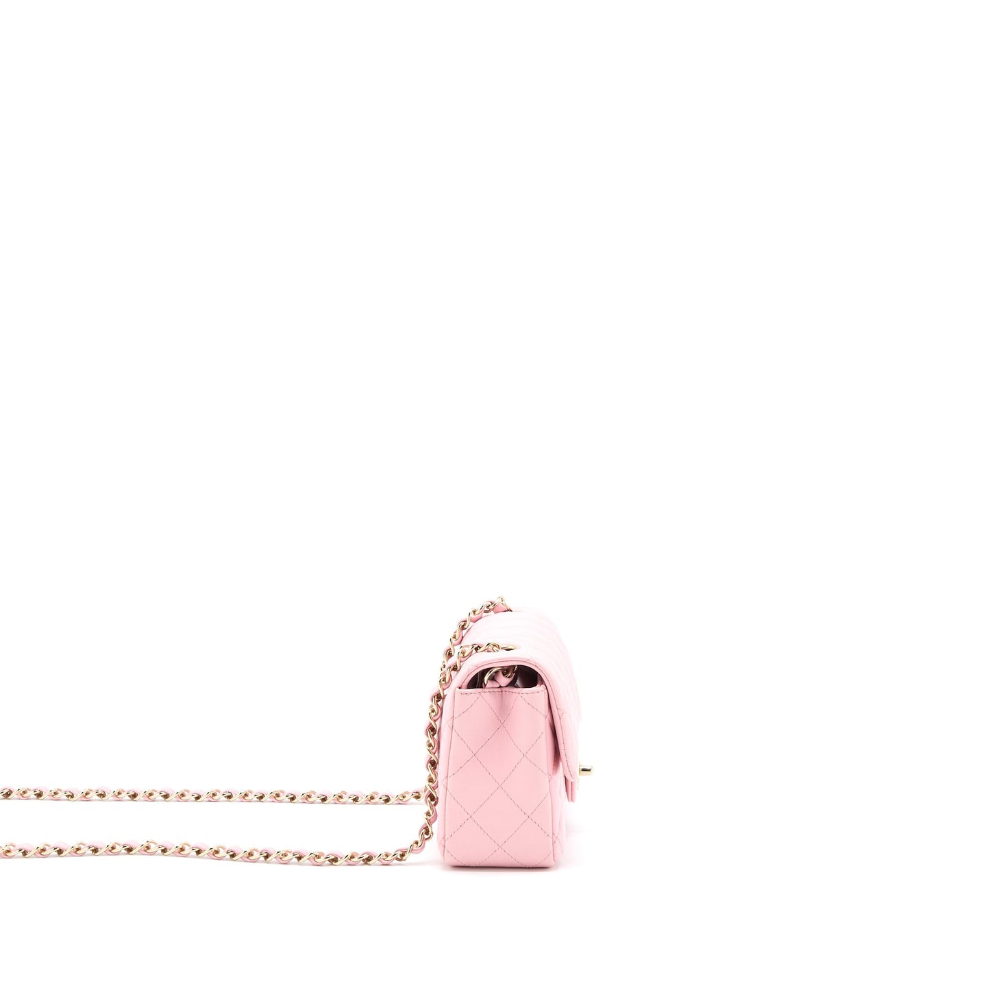Chanel 21s Mini Rectangular Flap Bag Lambskin Pink L
