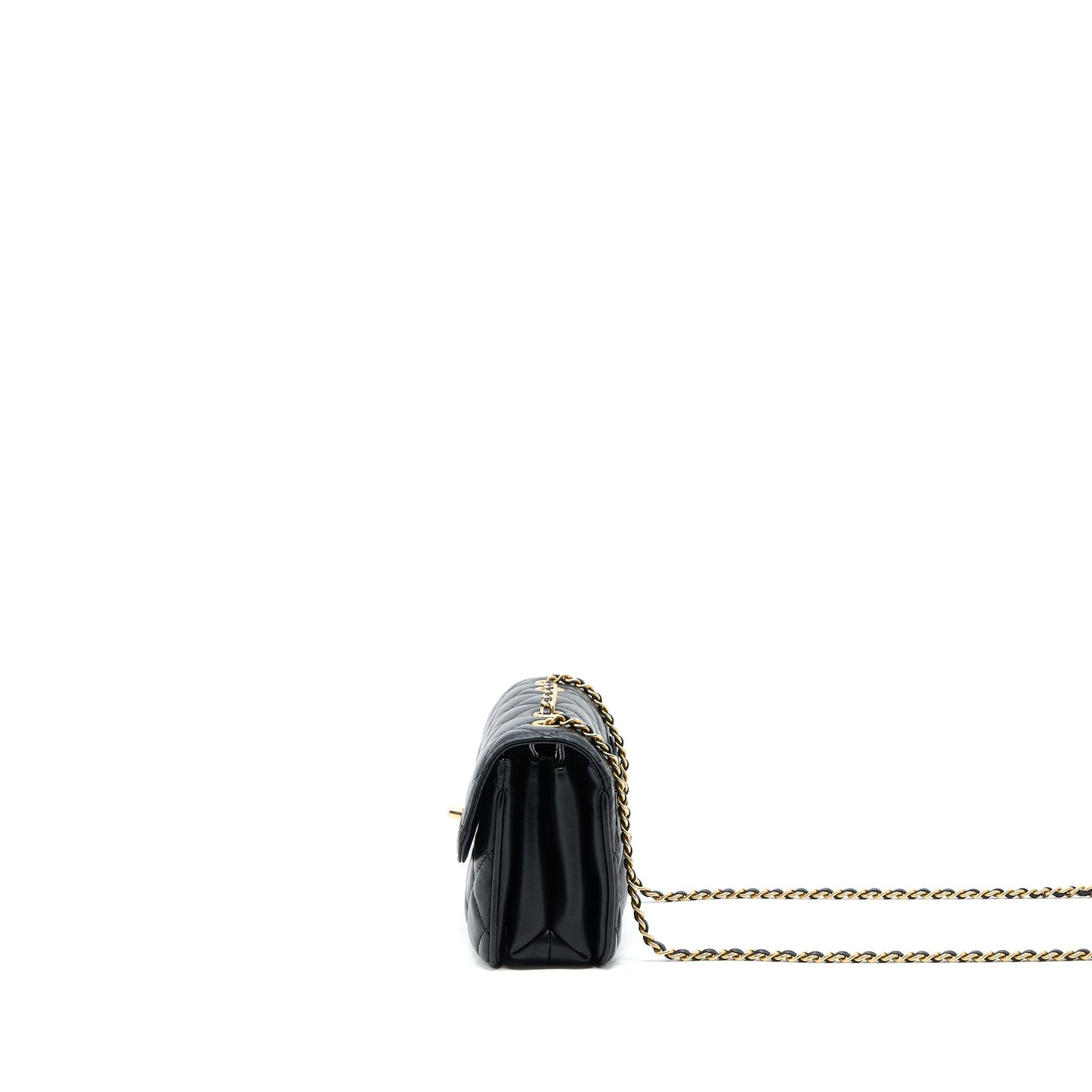 Chanel Seasonal Flap Bag Lambskin Black Brushed