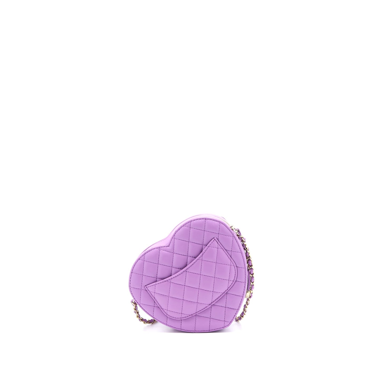 Chanel 22s Heart Bag Lambskin Purple L (Microchip)