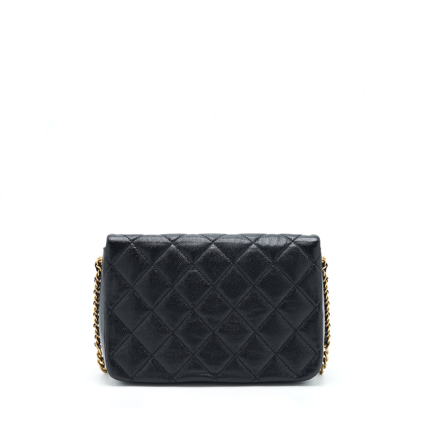 Chanel 22P Medium Melody Bag Grained Calfskin Black