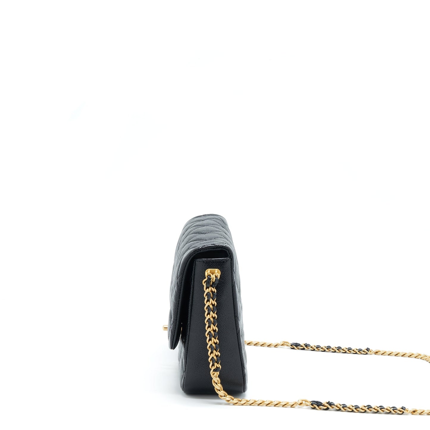 Chanel 22P Medium Melody Bag Grained Calfskin Black