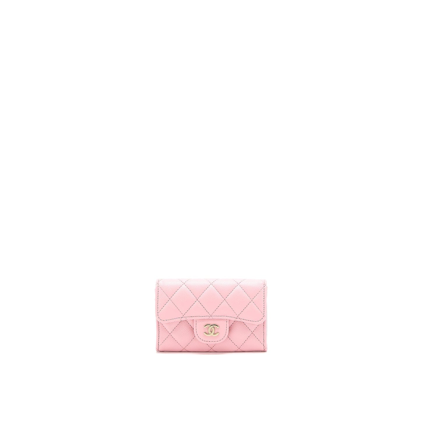 Chanel Classic Flap Card Holder Caviar Light Pink L