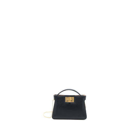 Fendi Nano Peekaboo Charm Lambskin Black