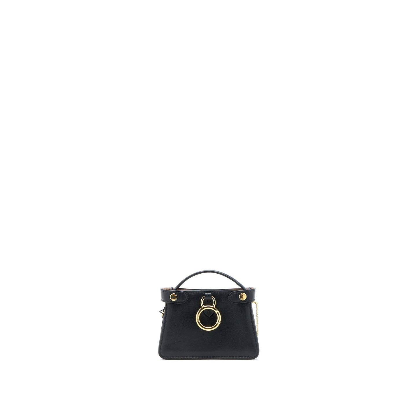 Fendi Nano Peekaboo Charm Lambskin Black