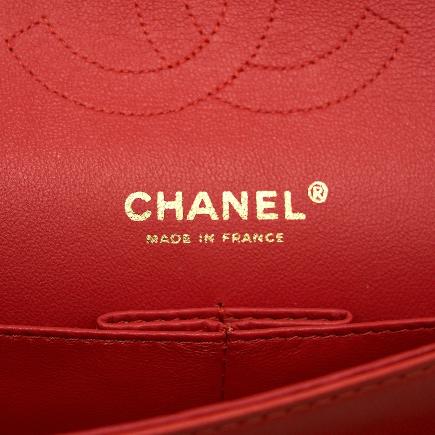 CHANEL CLASSIC MEDIUM DOUBLE FLAP LAMBSKIN IN CORAL L