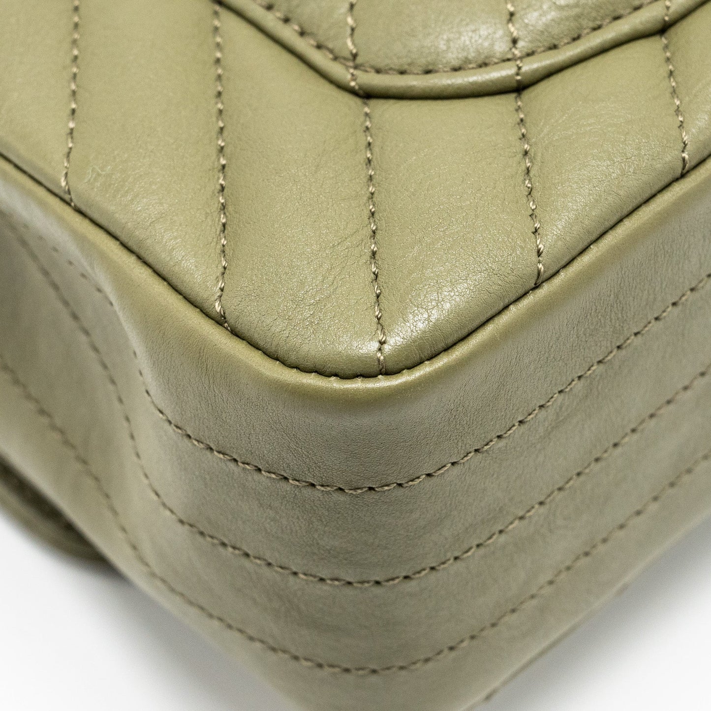Chanel Chevron Mini Rectangular Flap Bag Calfskin Khaki