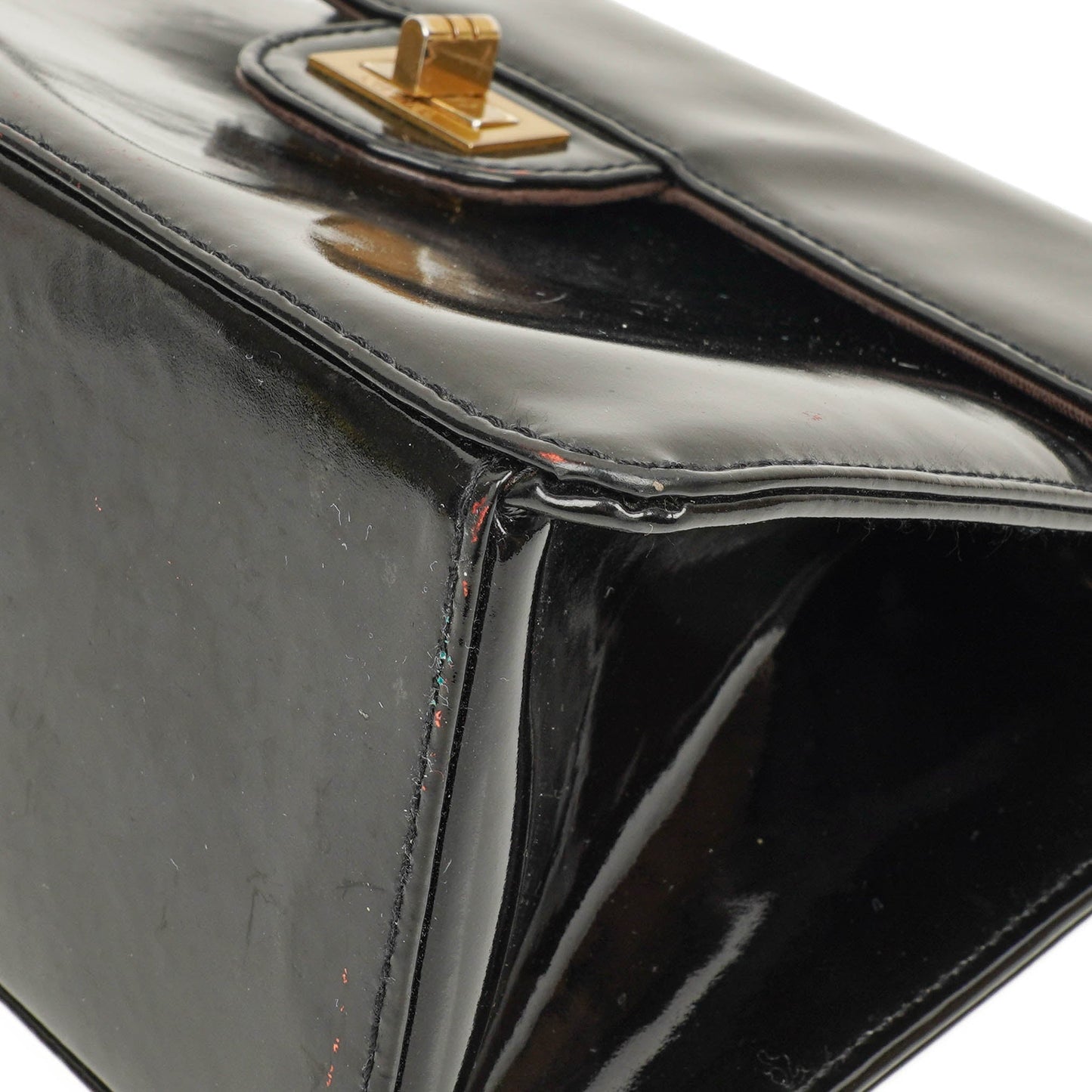 Chanel 2.55 Black Patent Leather Shoulder Bag