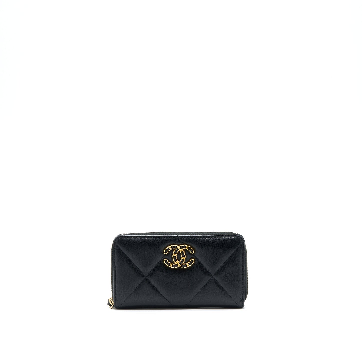 Chanel 19 Zip Wallet Goatskin Black