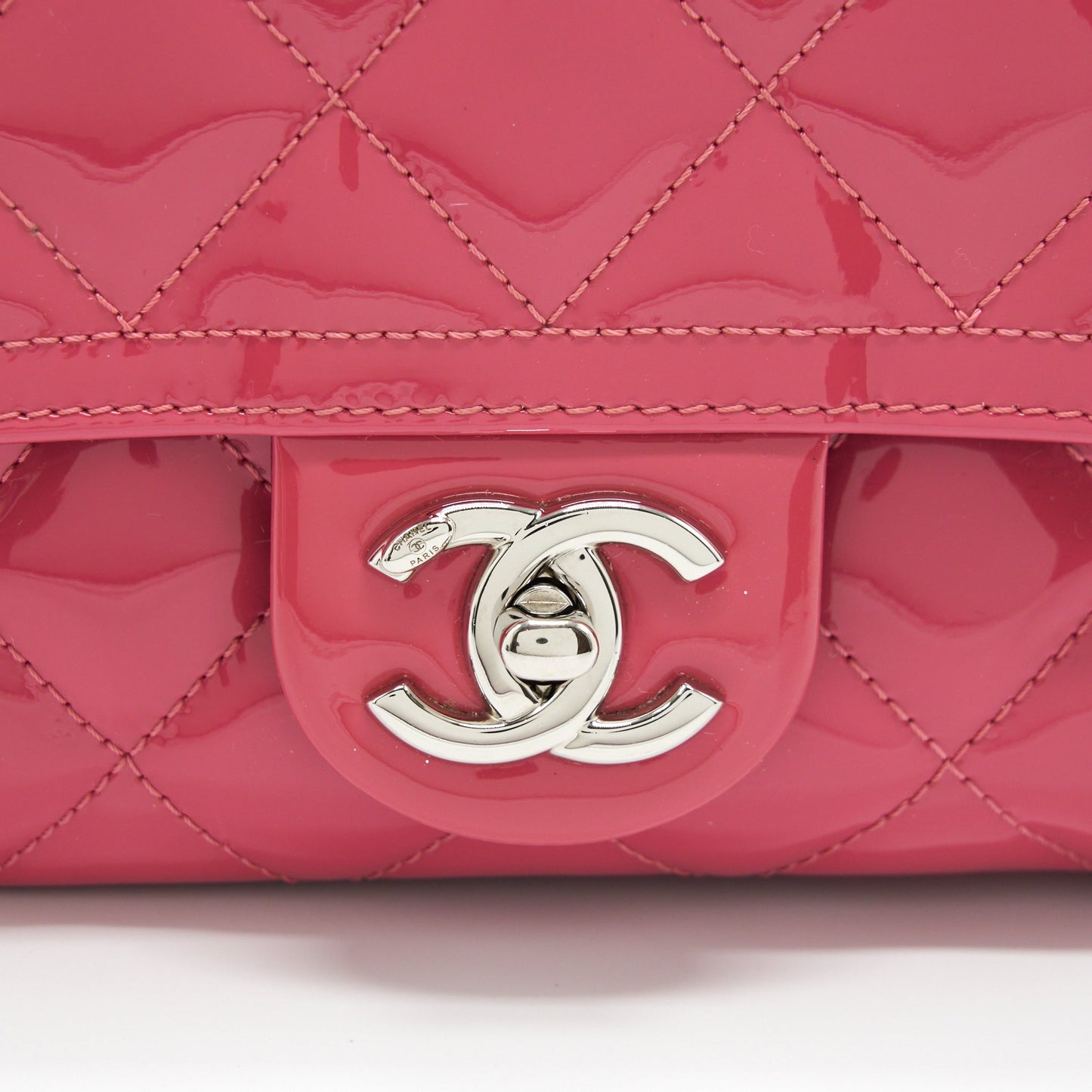 Chanel Coco Shine Flap Bag Patent Pink