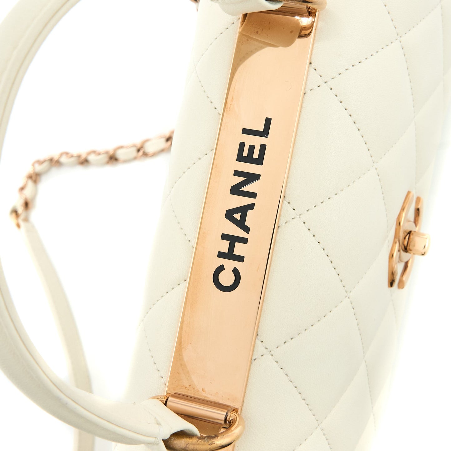Chanel Small Trendy CC Lambskin White R (Microchip)