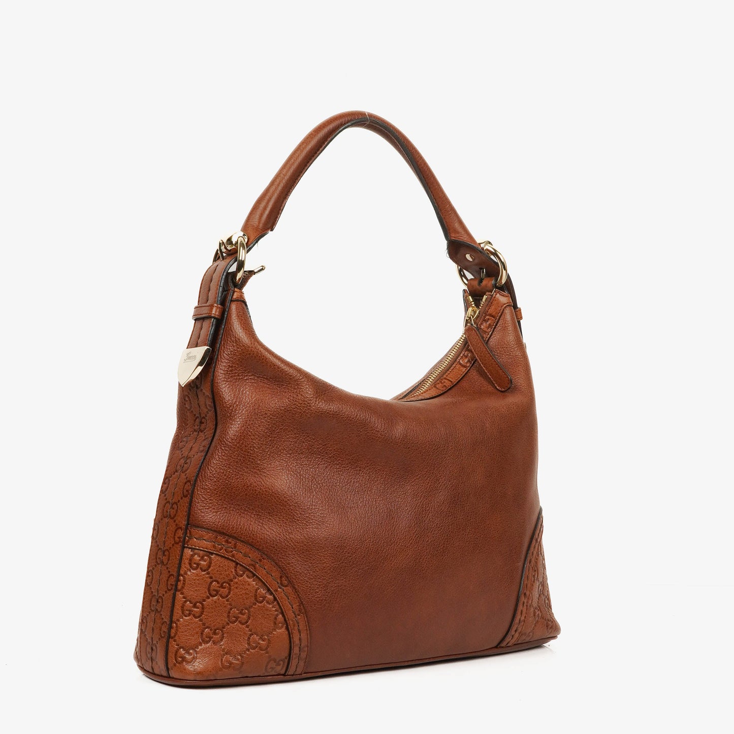 Gucci Brown Leather Signoria Hobo Shoulder Bag