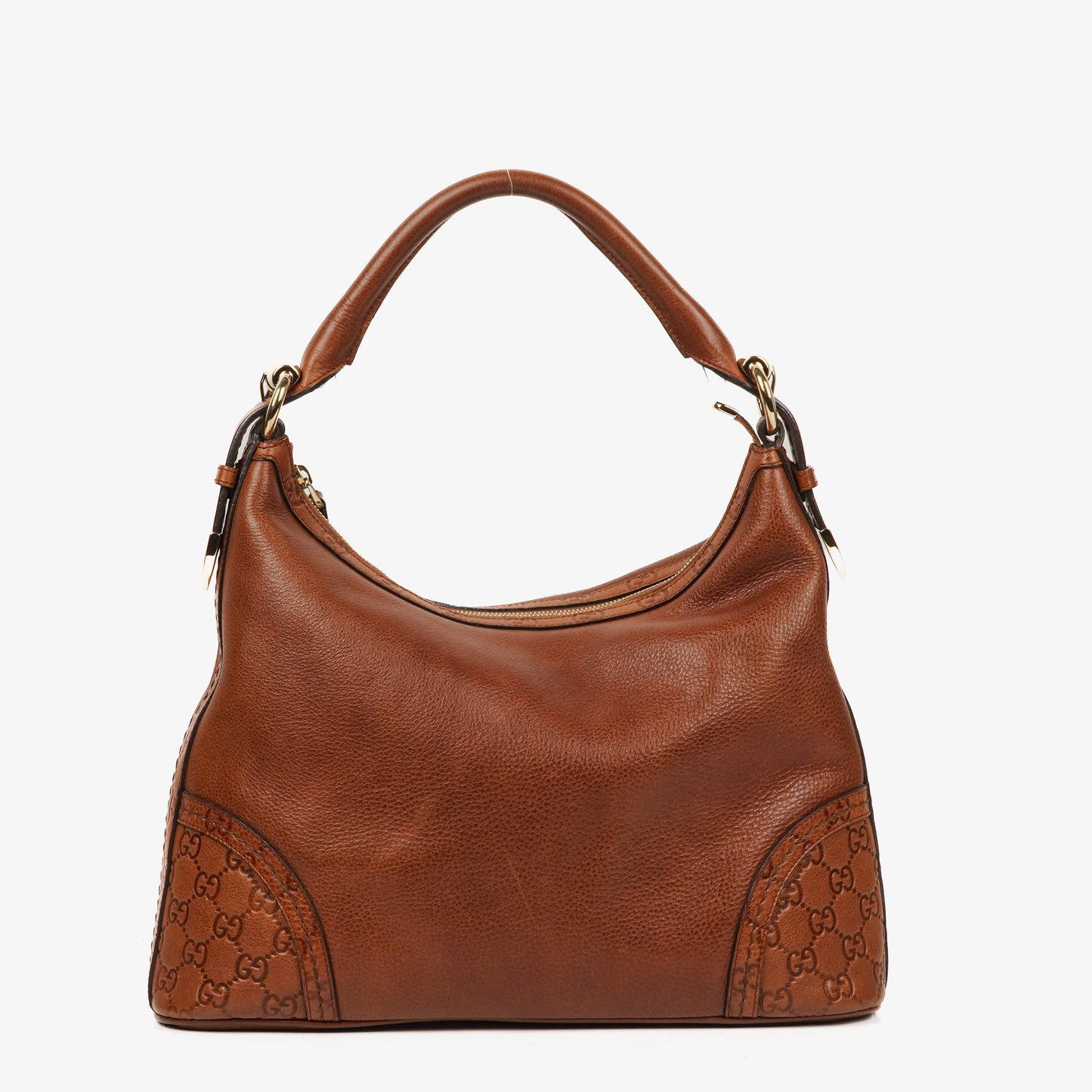 Gucci Brown Leather Signoria Hobo Shoulder Bag