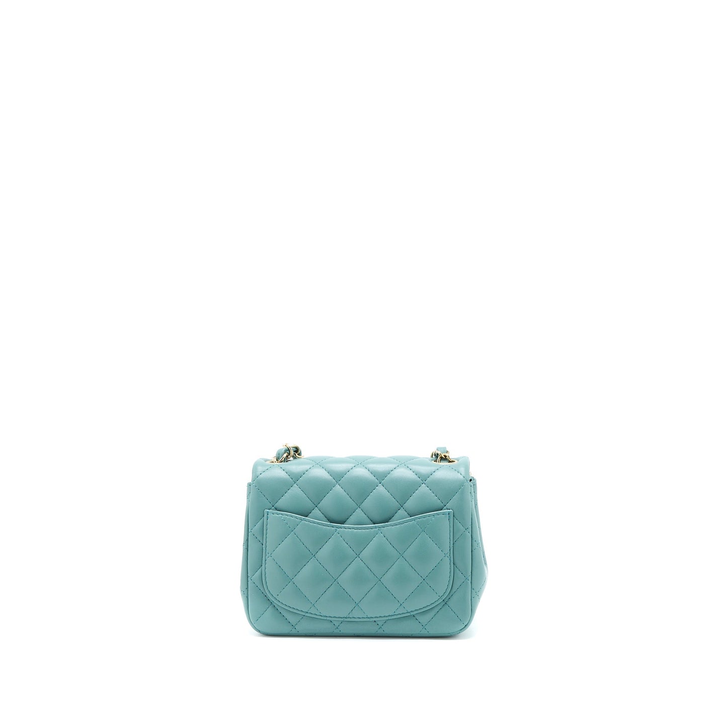 Chanel Mini Square Flap Bag Lambskin Light Green L (Microchip)