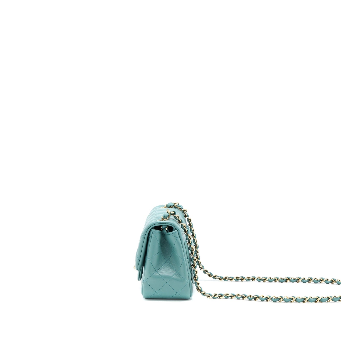 Chanel Mini Square Flap Bag Lambskin Light Green L (Microchip)