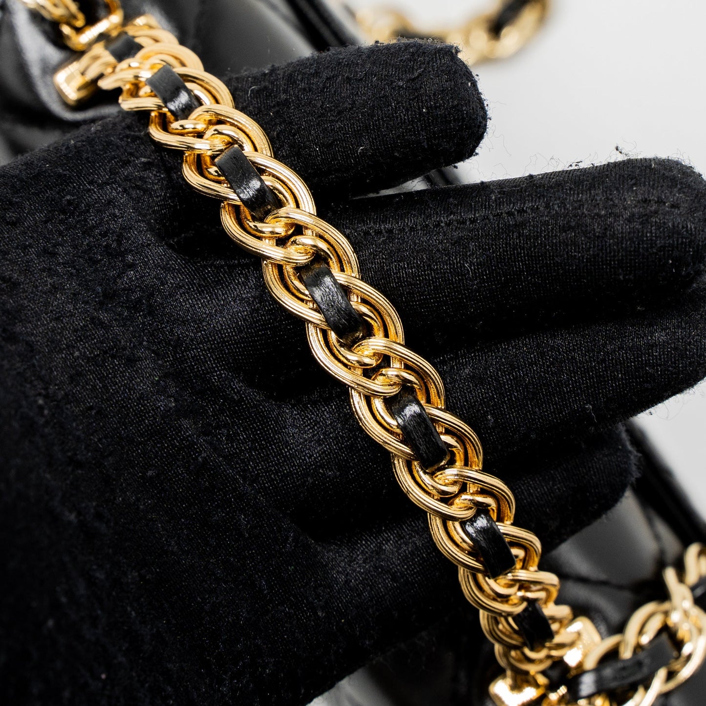 Chanel 23S Detail Top Handle Mini Rectangular Flap Bag Shiny Lambskin Black  (Microchip)