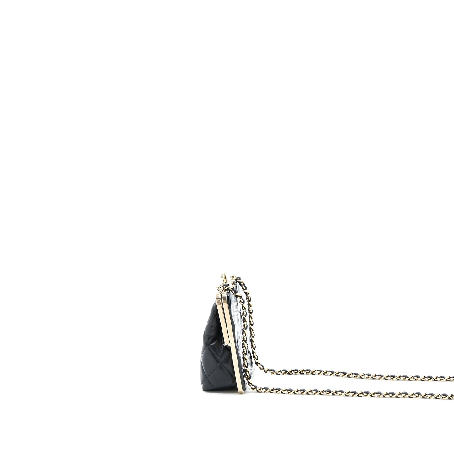 Chanel Mini Clip With Chain Lambskin Black L
