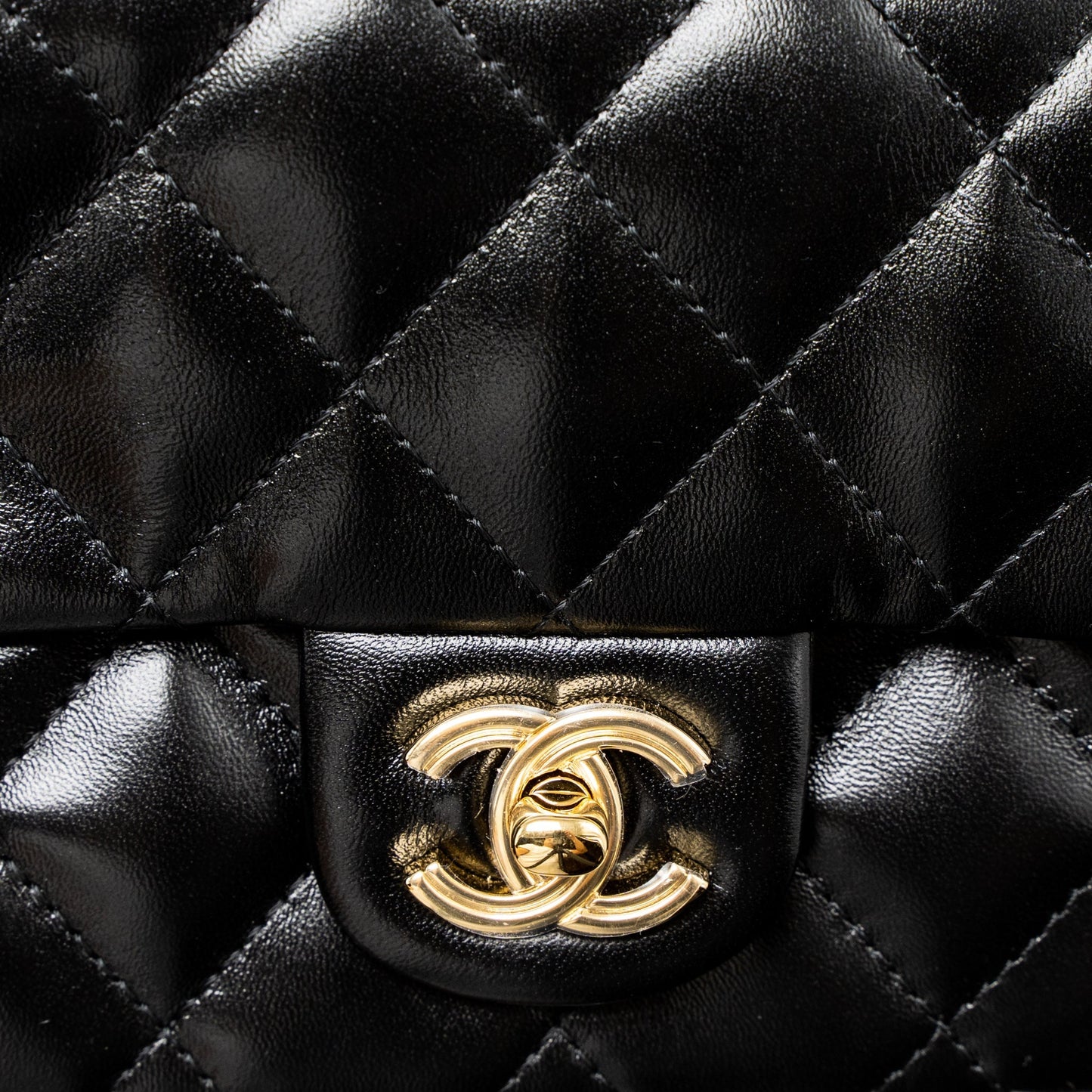 Chanel 23S Detail Top Handle Mini Rectangular Flap Bag Shiny Lambskin Black  (Microchip)